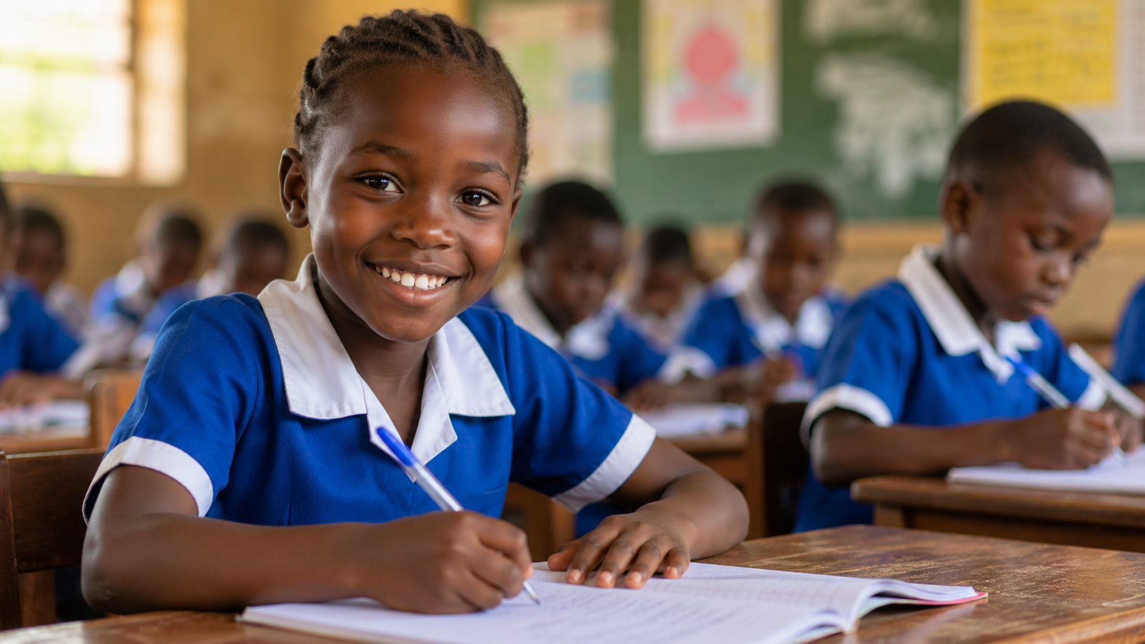 Students learning in a classroom